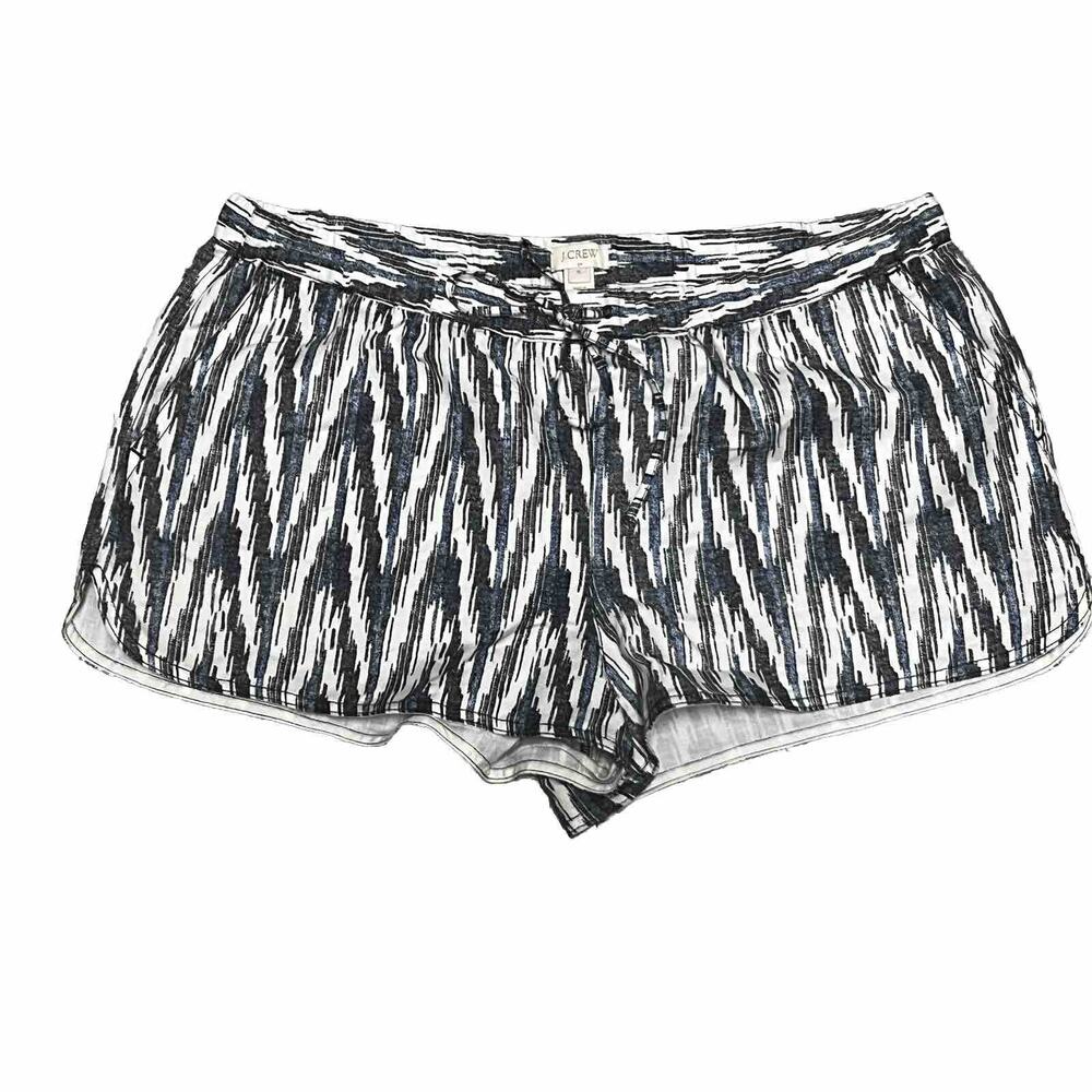 J. Crew Shorts Women XL Medium Blue White Linen Mid Rise